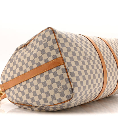 Louis Vuitton Damier Azur Keepall Bandouliere 55 8 of 10