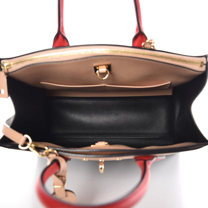 Louis Vuitton Calfskin City Steamer MM Black Creme Bourgogne 6 of 20