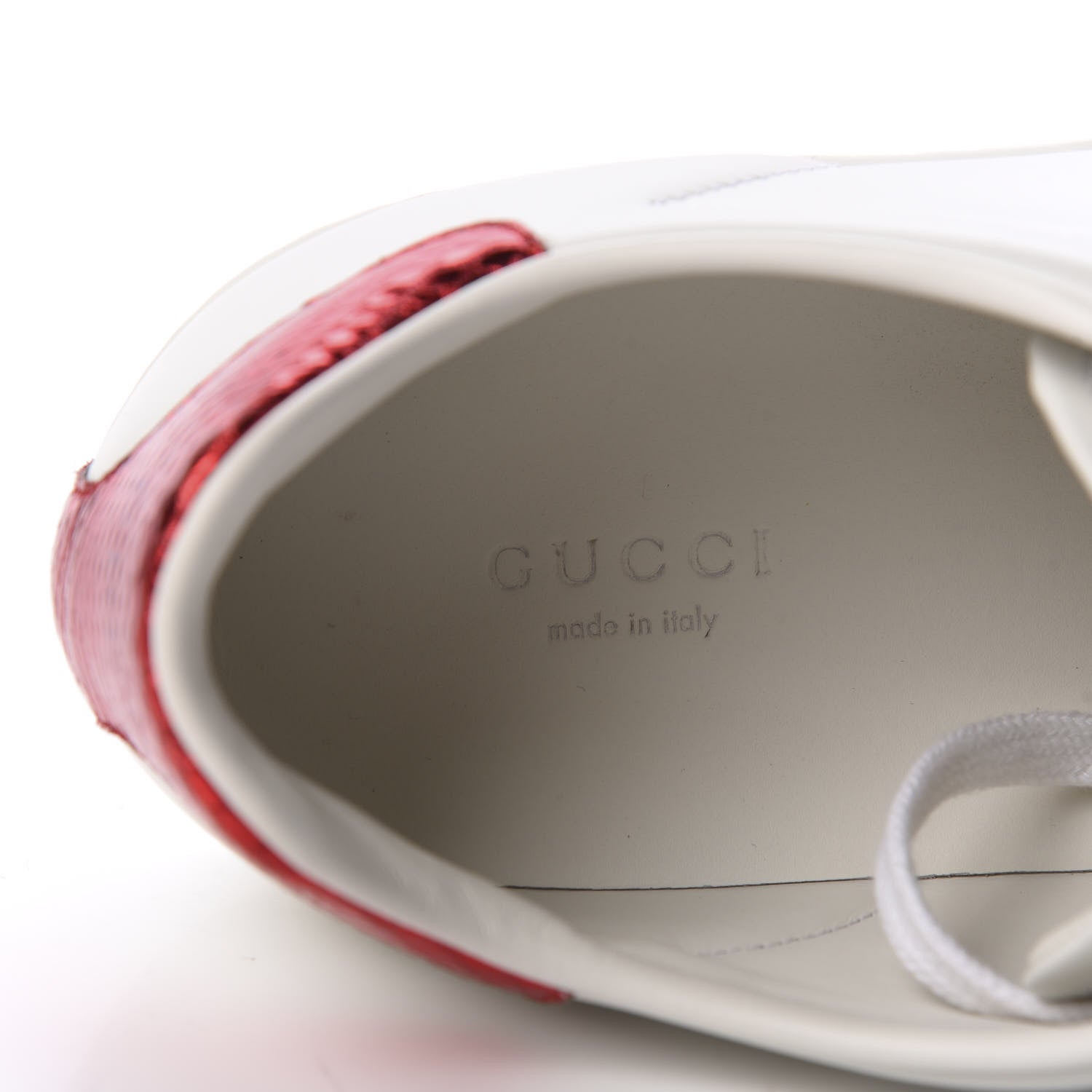 Gucci Calfskin Ayers Bee Embroidered Womens Ace Sneakers 41 White Green 3 of 12