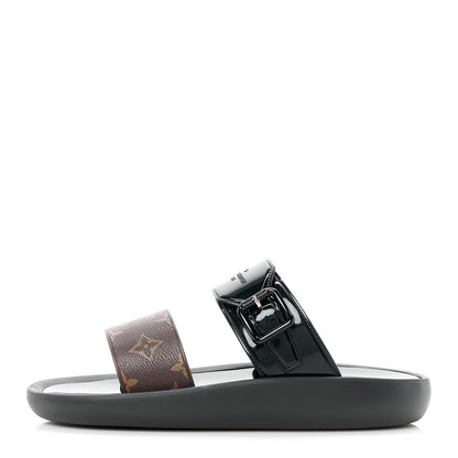 Louis Vuitton Monogram Sunbath Flat Mule Sandals 40 Black 1 of 9