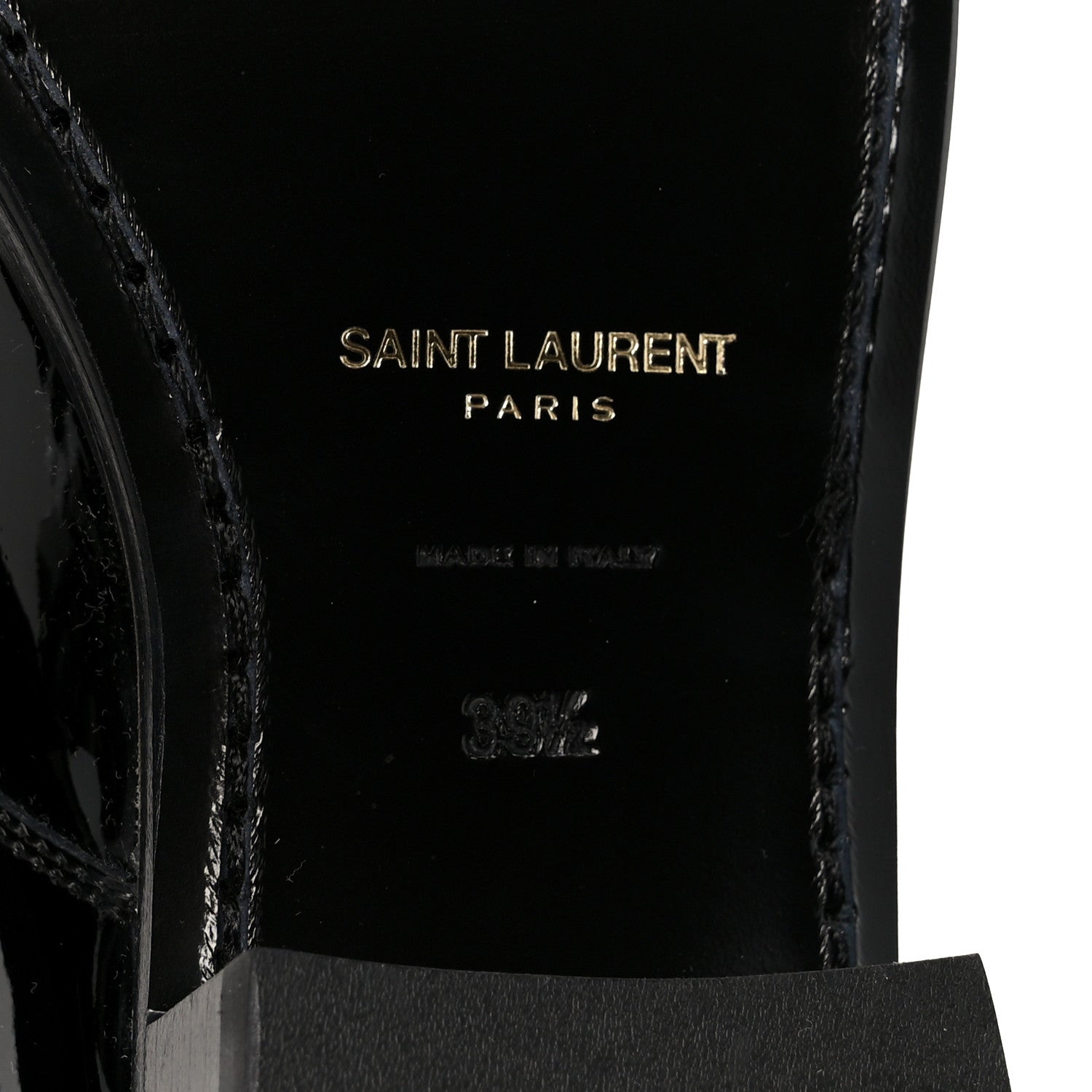 Saint Laurent Patent Baltimora Lace Up Derby Shoes 39.5 Black 8 of 9