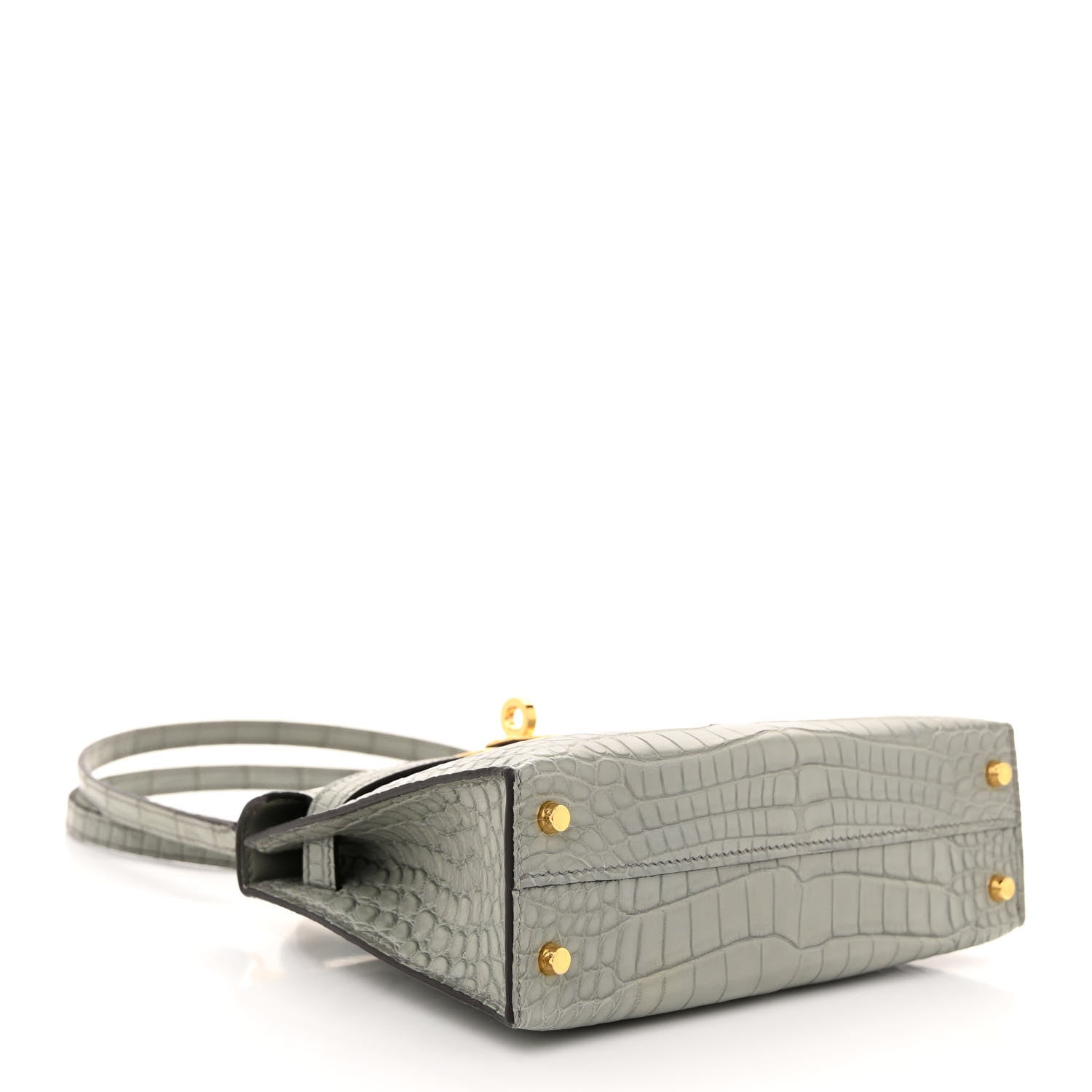 Hermes Matte Alligator Mini Kelly Sellier 20 Gris Ciment 4 of 11
