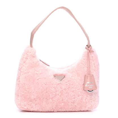 Prada Shearling Mini Re-Edition 2000 Bag Orchidea 1 of 9