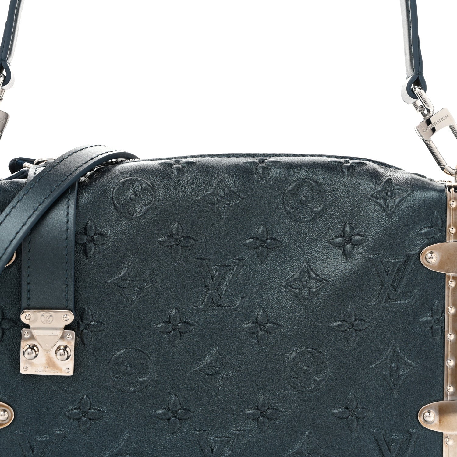 Louis Vuitton Calfskin Debossed Monogram Side Trunk Moon Bleu 7 of 11