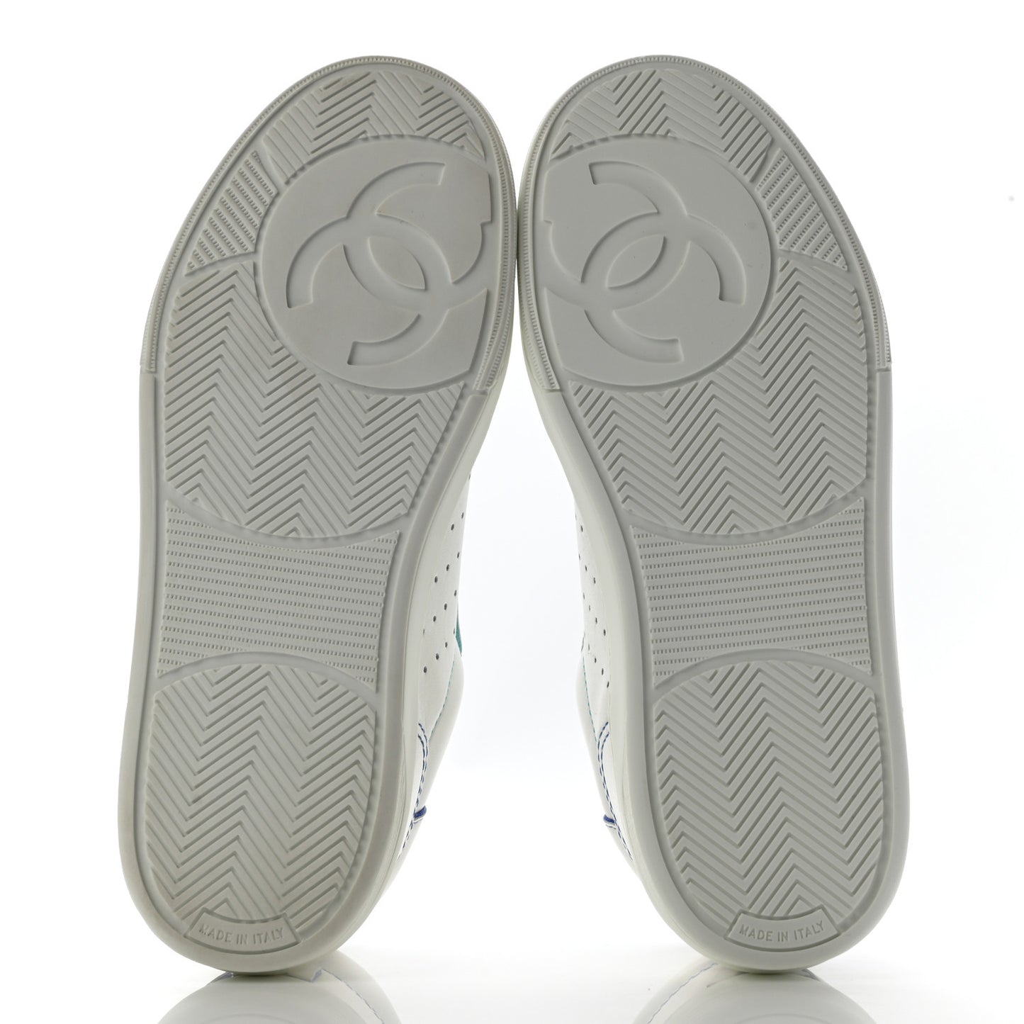 Calfskin Womens Logo Sneakers 36.5 White Blue