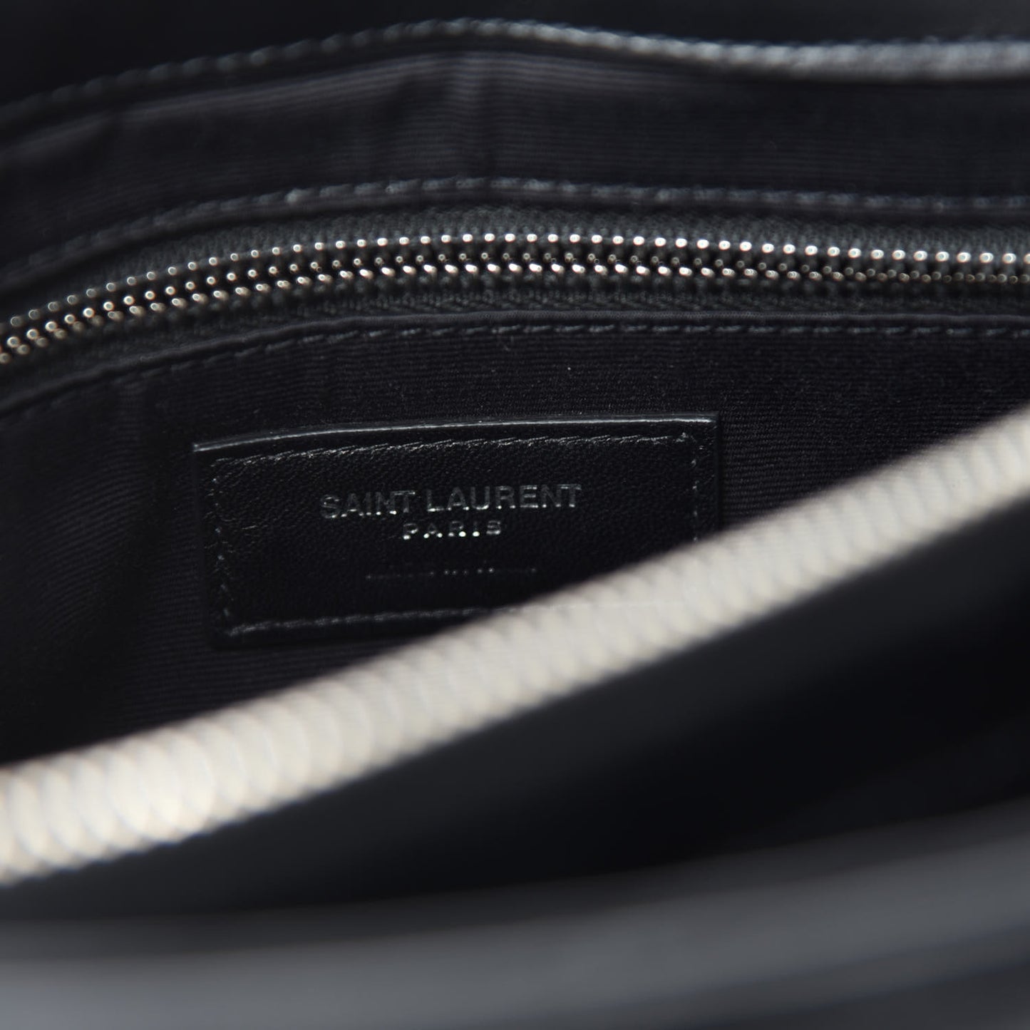 Calfskin Y Quilted Monogram Medium Loulou Chain Satchel Black