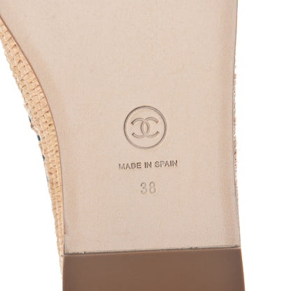 Chanel Lambskin Grosgrain CC Espadrilles 38 Black 6 of 8