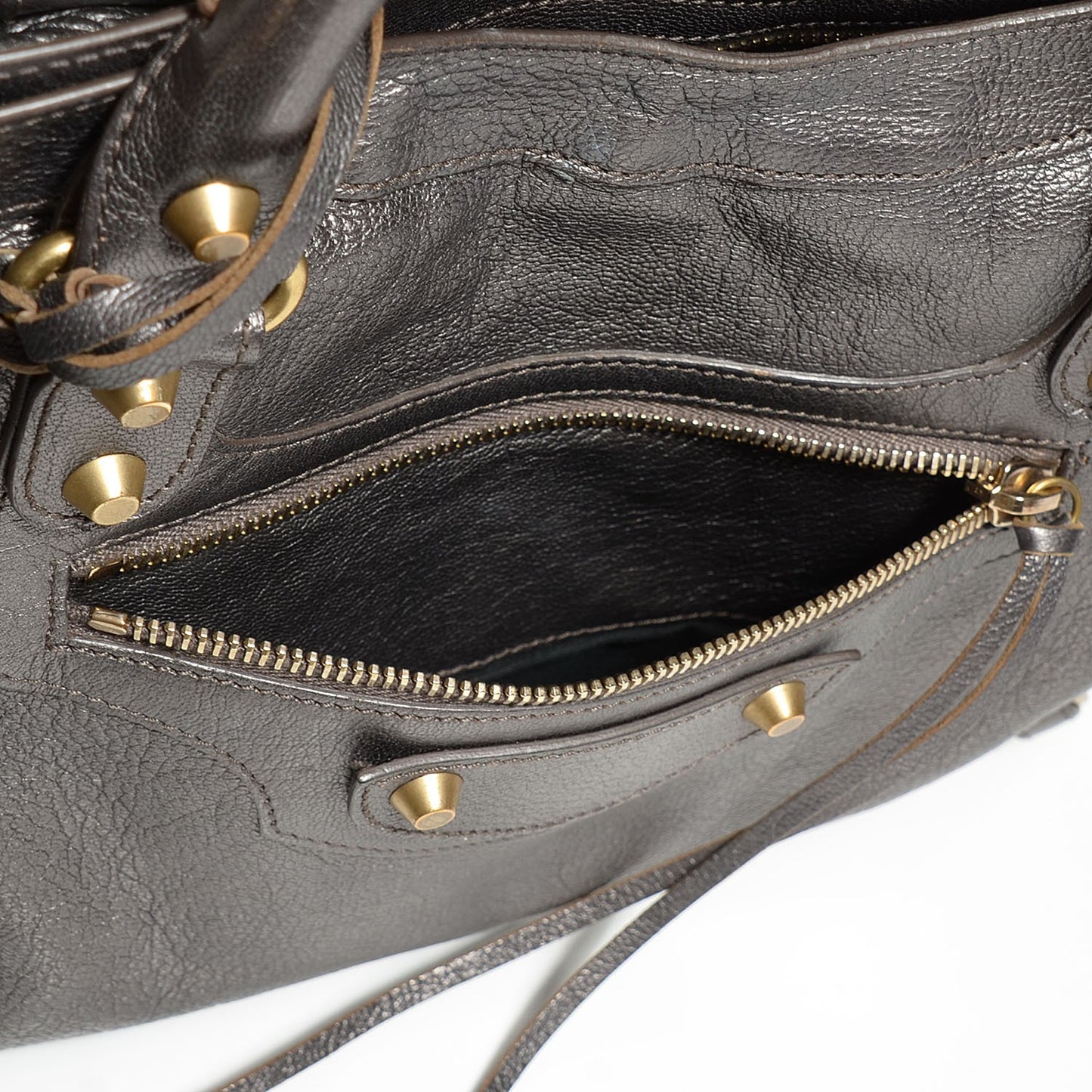 Pearlescent Goatskin Classic Gold Hardware City Bronze