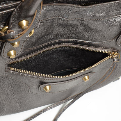 Balenciaga Pearlescent Goatskin Classic Gold Hardware City Bronze 8 of 12