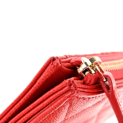 Chanel Caviar Quilted Flap Zip Card Holder Red 8 of 10