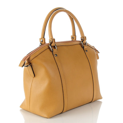 Gucci Pebbled Calfskin Medium GG Convertible Dome Satchel Beige 3 of 7
