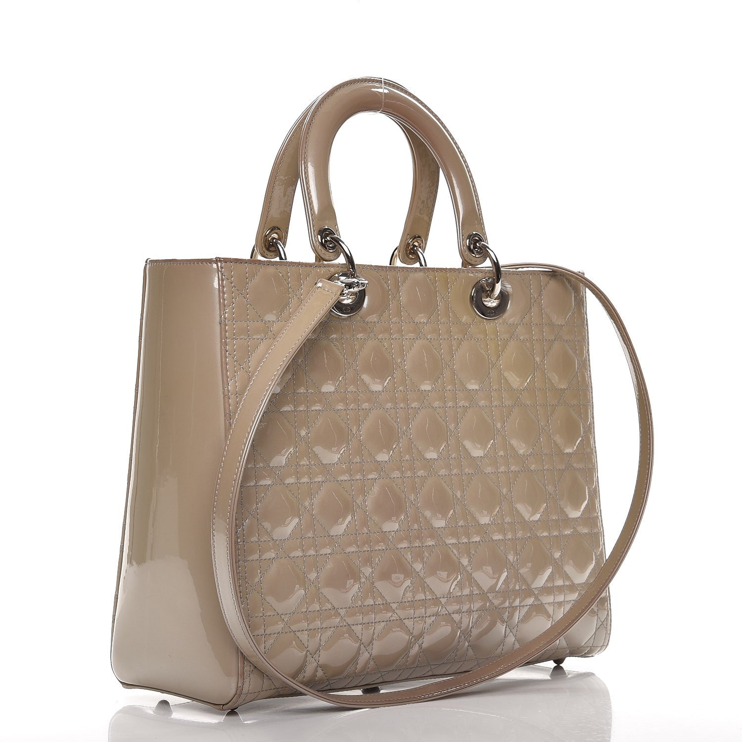 Christian Dior Patent Cannage Large Lady Dior Grey 4 of 11