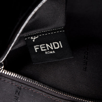 Fendi Glazed Fabric Vitello Century FF 1974 Stamp Patch Shopping Tote Mogano Panna Caramello 8 of 24