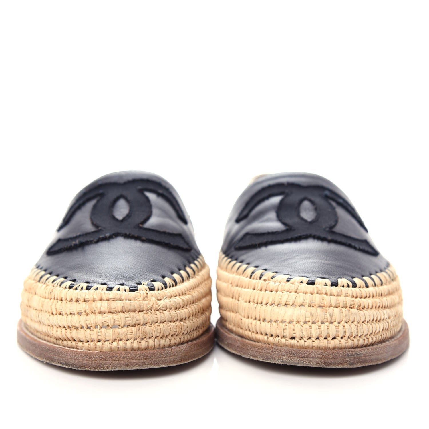 Chanel Lambskin Grosgrain CC Espadrilles 38 Black 2 of 11