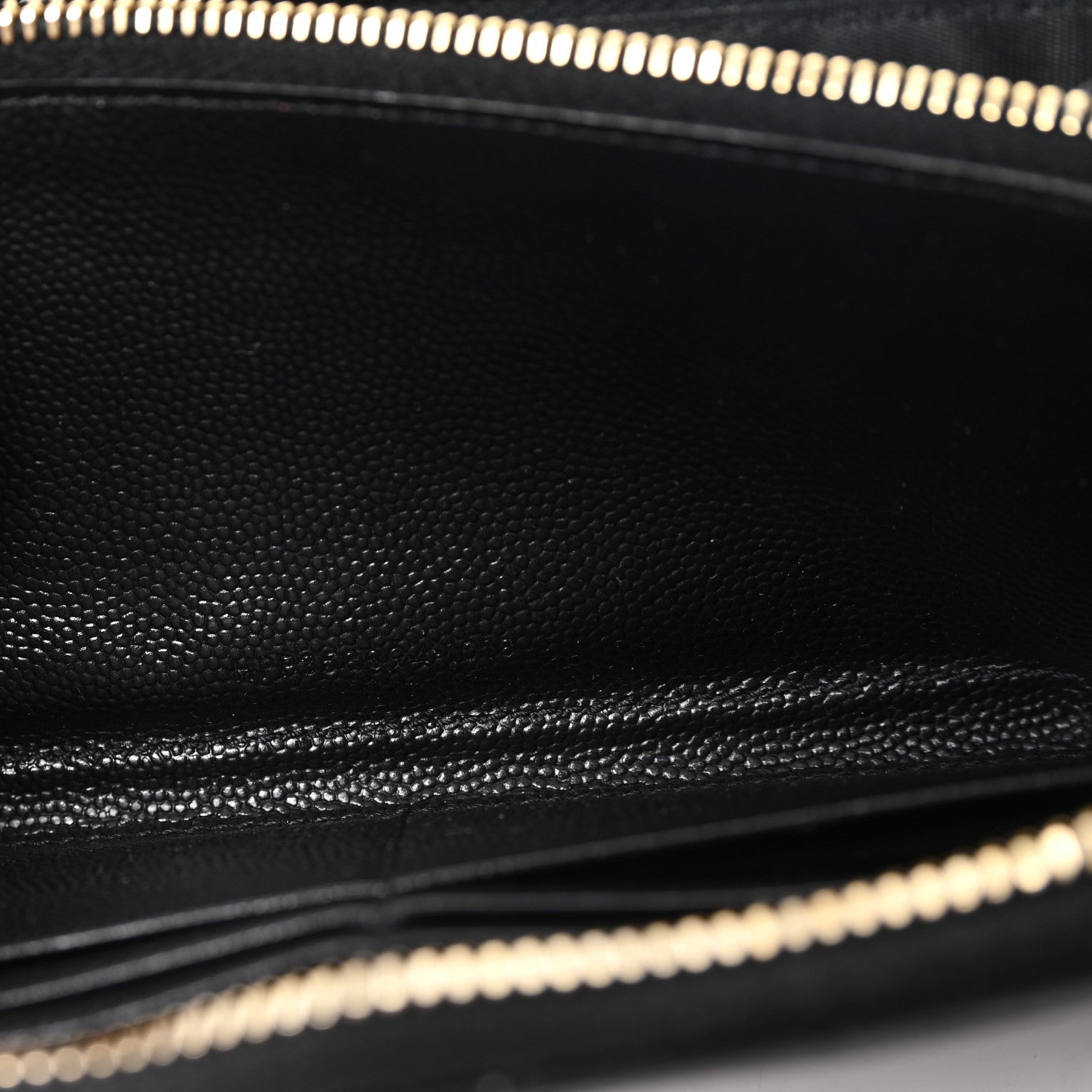 Saint Laurent Grain De Poudre Matelasse Chevron Monogram Zip Around Wallet Black 7 of 7