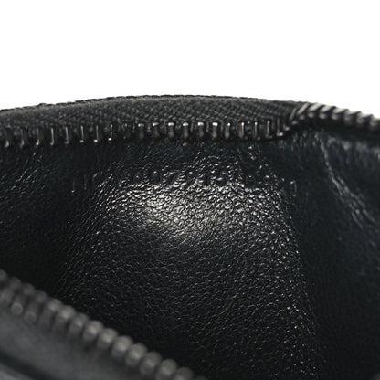 Saint Laurent Grain De Poudre Matelasse Chevron Monogram Fragments Zippered Card Case Black 7 of 7