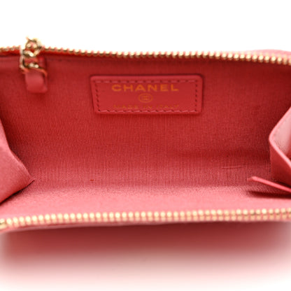Chanel Caviar Camellia Embossed Key Holder Case Pink 5 of 7