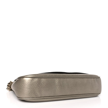 Gucci Metallic Pebbled Calfskin Medium Soho Flap Crossbody Golden Beige 4 of 11