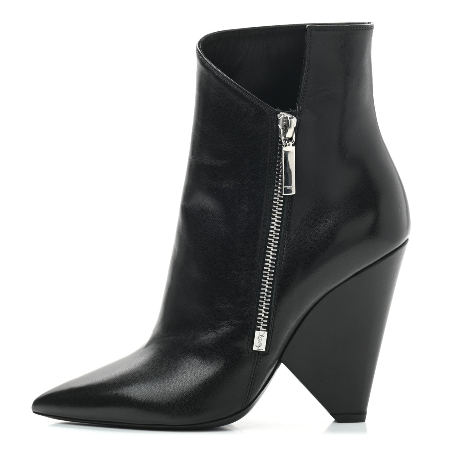 Calfskin Niki 105 Wedge Booties 37 Black