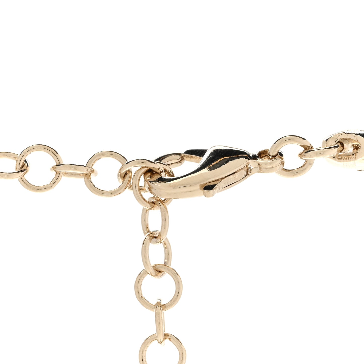 Metal Lambskin Crystal CC Choker Necklace Gold Black