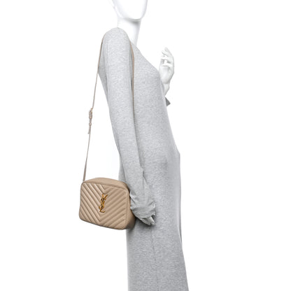 Saint Laurent Calfskin Matelasse Monogram Lou Camera Bag Dark Beige 2 of 13