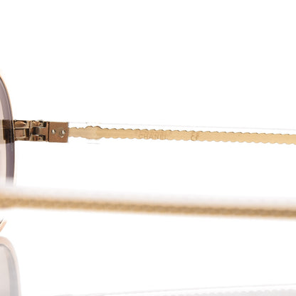 Chanel Signature Oval Sunglasses L7602 Gold 5 of 9