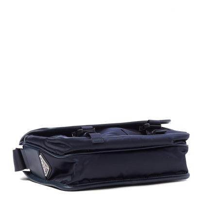 Prada Tessuto Nylon Saffiano Logo Messenger Bag Baltico 3 of 9