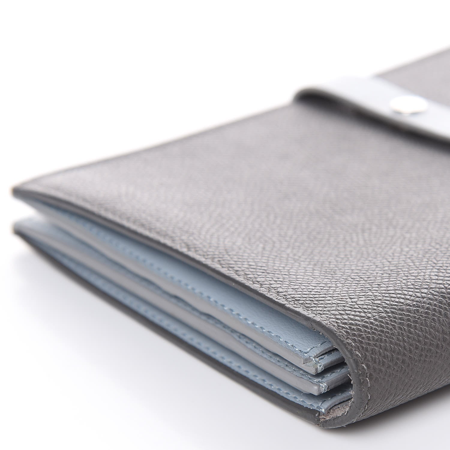 Celine Grained Calfskin Large Multifunction Strap Wallet Pebble Mineral 8 of 14