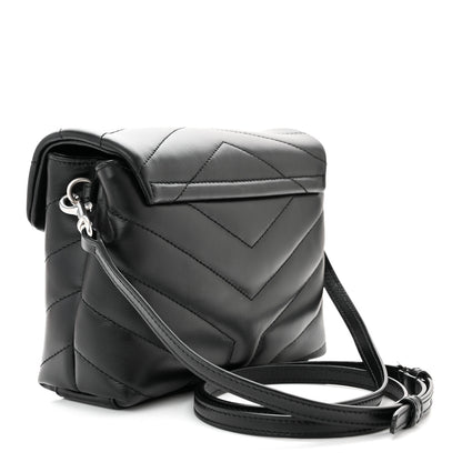 Saint Laurent Calfskin Y Quilted Monogram Toy Loulou Crossbody Bag Black 3 of 10