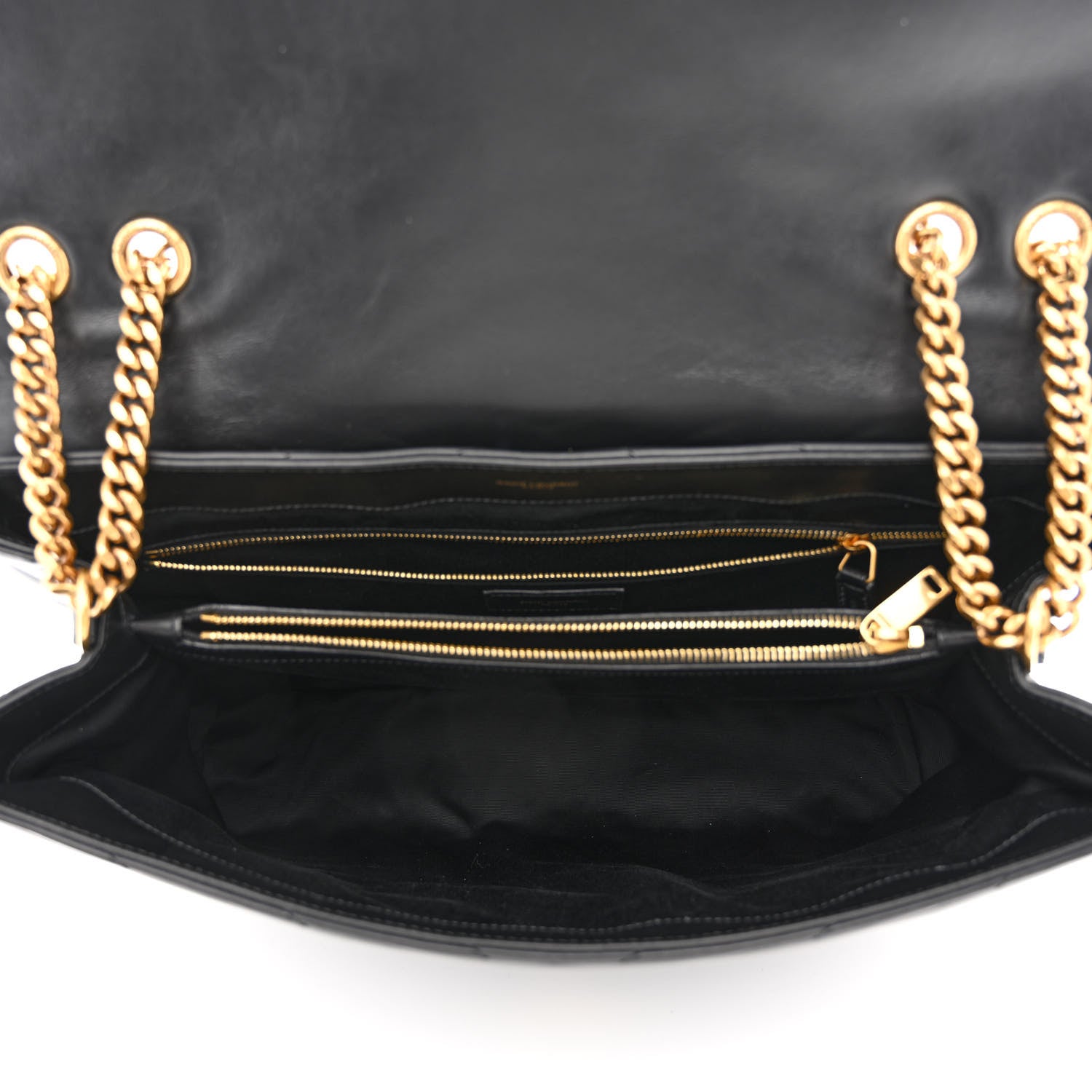 Saint Laurent Calfskin Y Quilted Monogram Large Loulou Chain Satchel Black 5 of 11