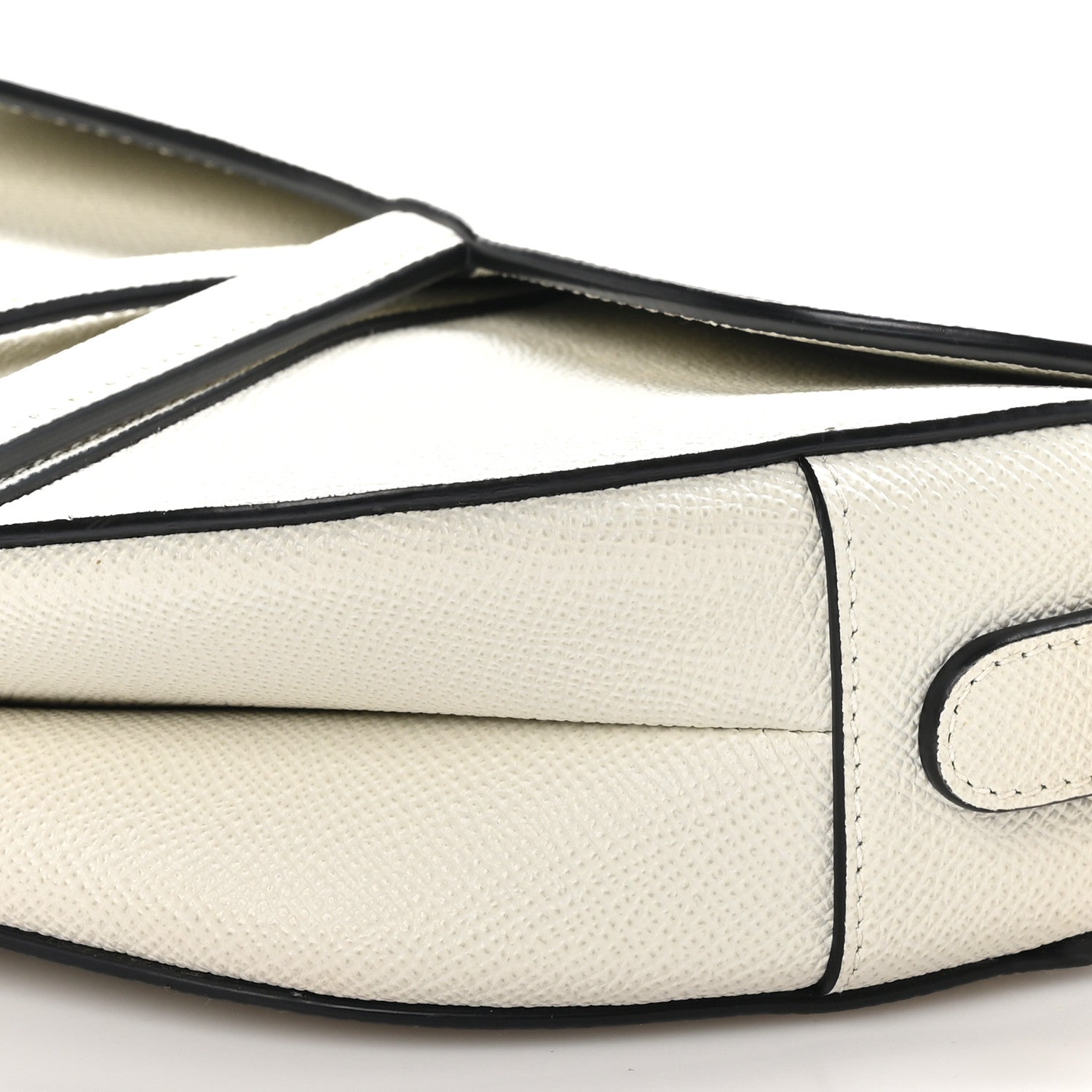 Christian Dior Grained Calfskin Saddle Bag White 10 of 11