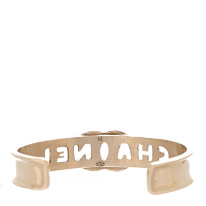 Chanel Crystal CC Cuff Bracelet M Gold 4 of 5