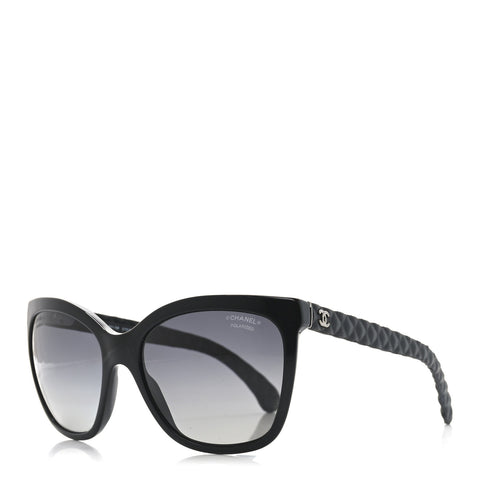Acetate Quilted Polarized Butterfly CC Sunglasses 5288-Q Black