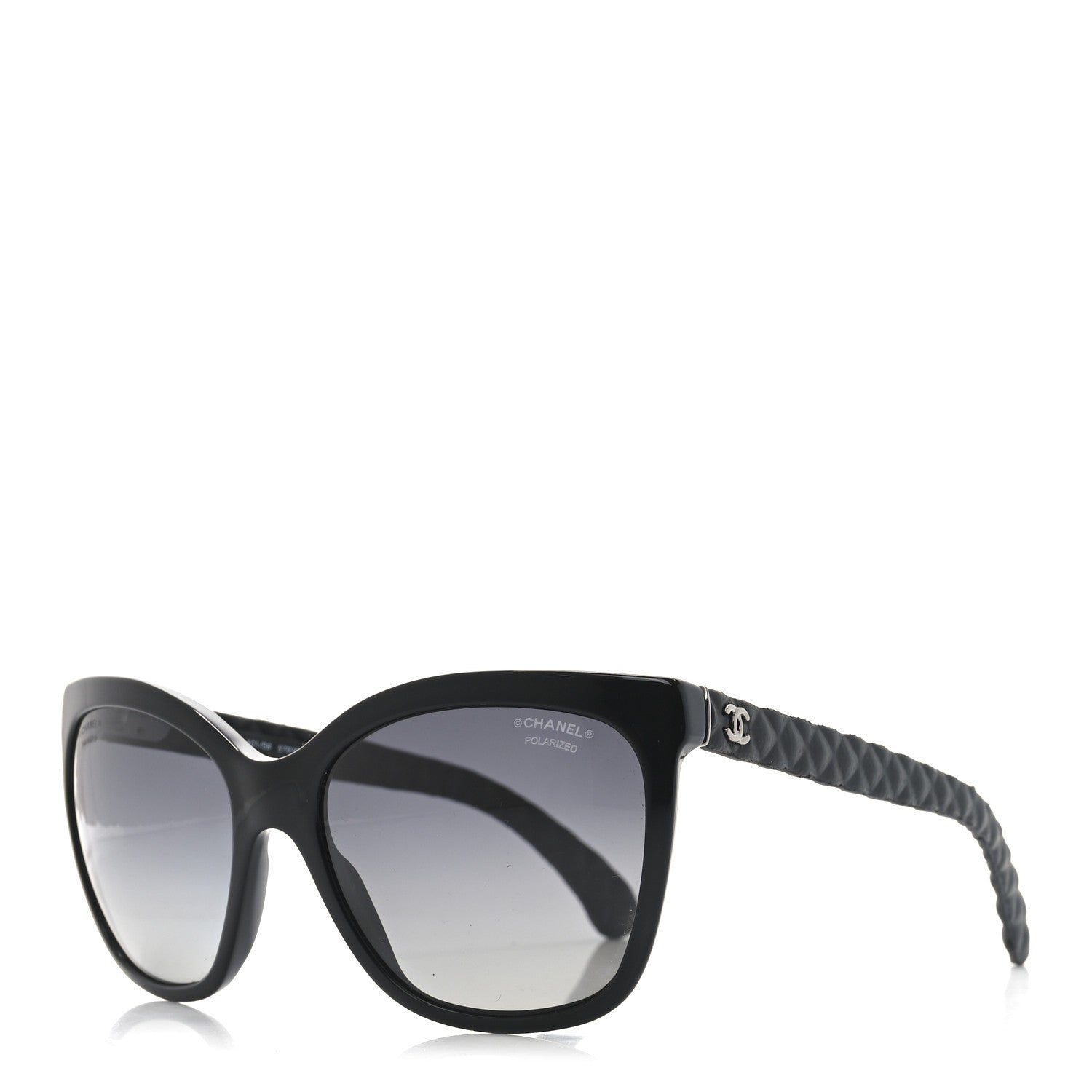 Chanel Acetate Quilted Polarized Butterfly CC Sunglasses 5288-Q Black 1 of 7