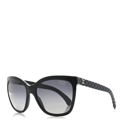 Chanel Acetate Quilted Polarized Butterfly CC Sunglasses 5288-Q Black 1 of 7