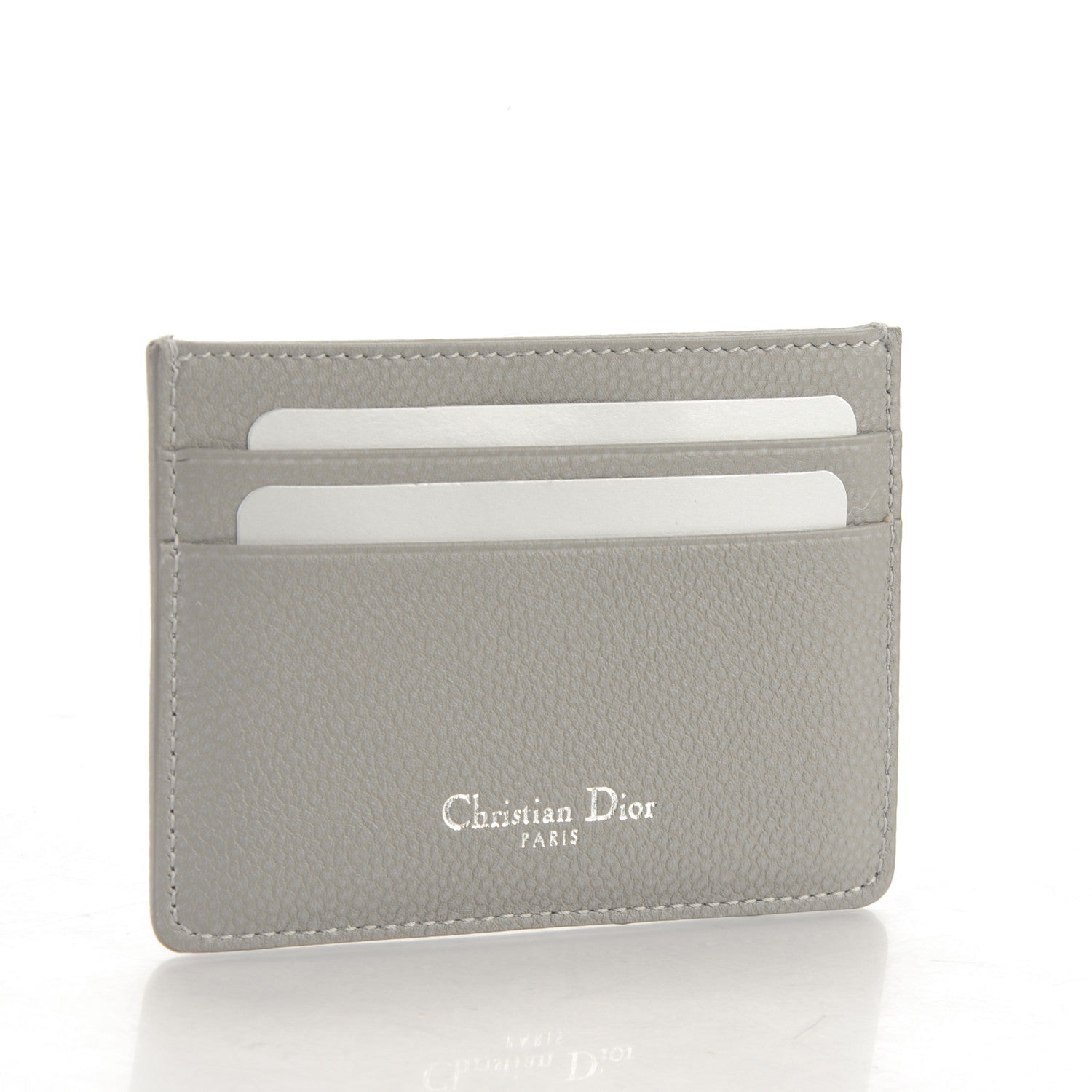 Christian Dior Grained Calfskin Cannage Diorama Card Holder Grey 3 of 7