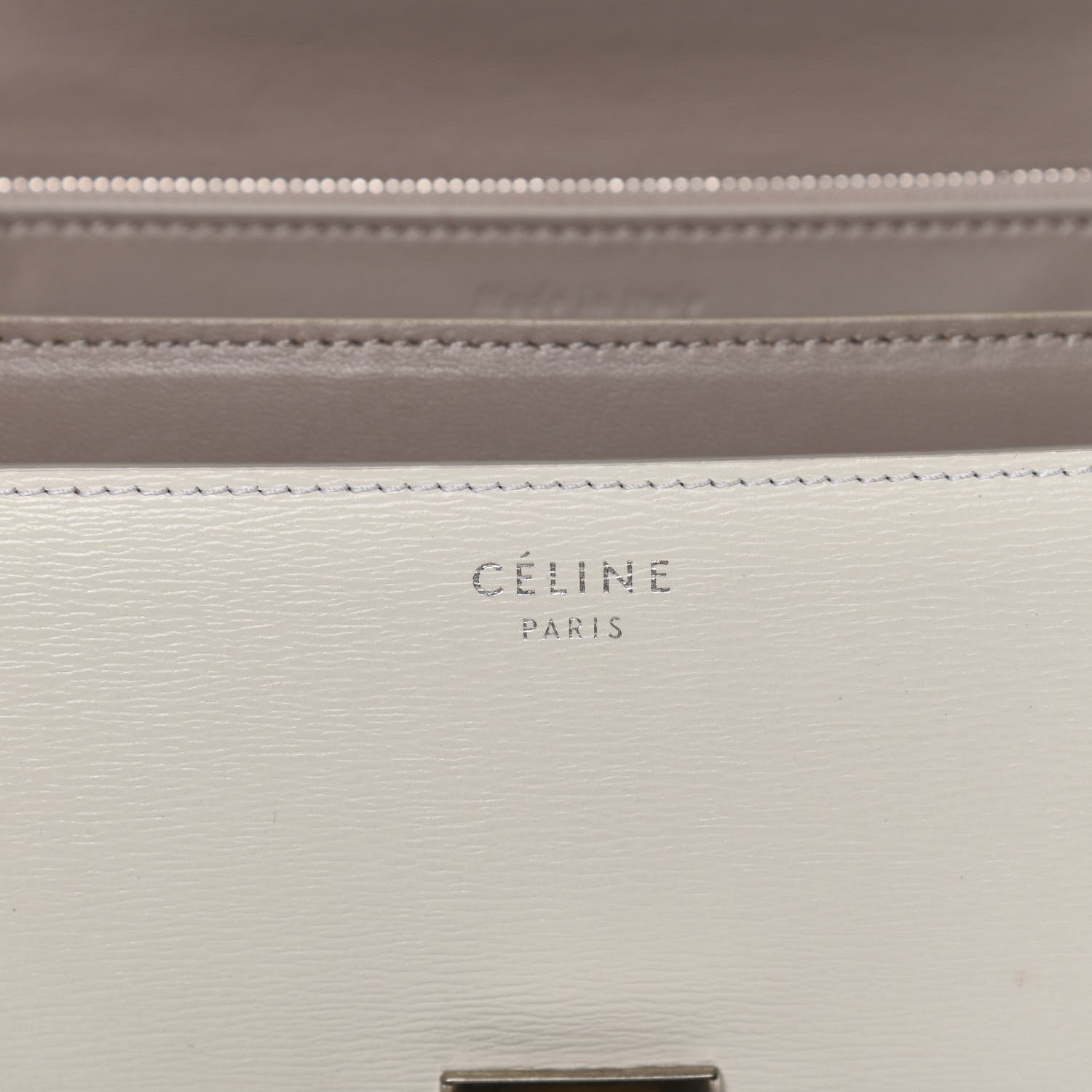 Celine Liege Calfskin Medium Classic Box Flap Bag White 6 of 12