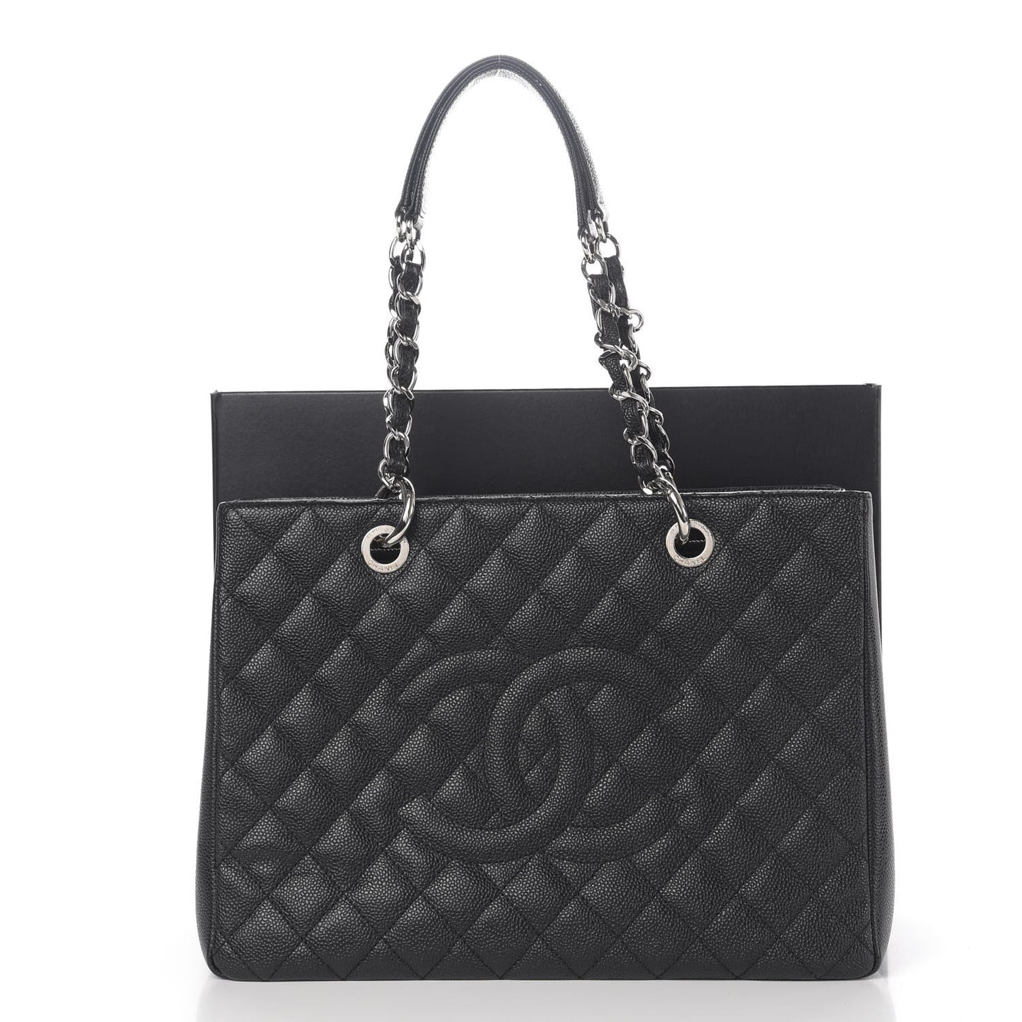 Caviar Quilted Grand Shopping Tote GST Black