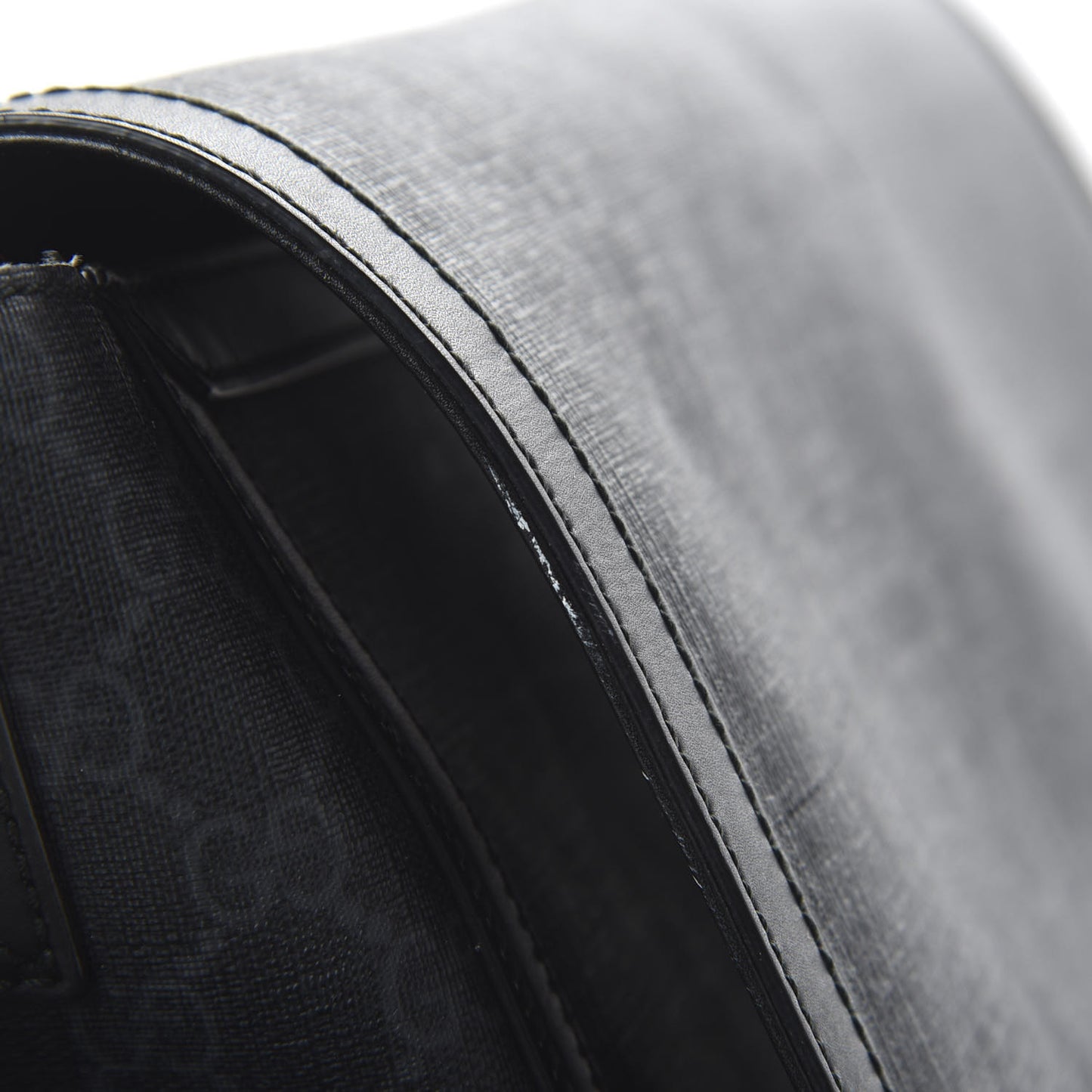 GG Supreme Monogram Web Messenger Diaper Bag Black Grey