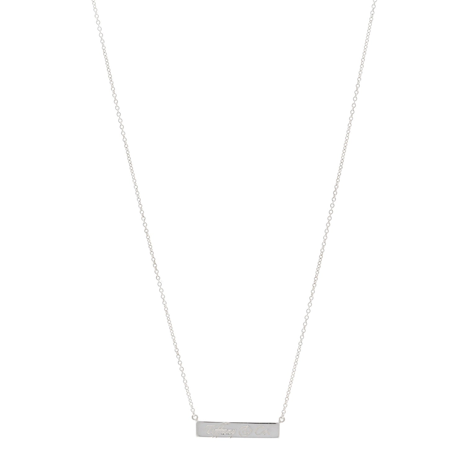 Tiffany Sterling Silver Notes Bar Pendant Necklace 1 of 5