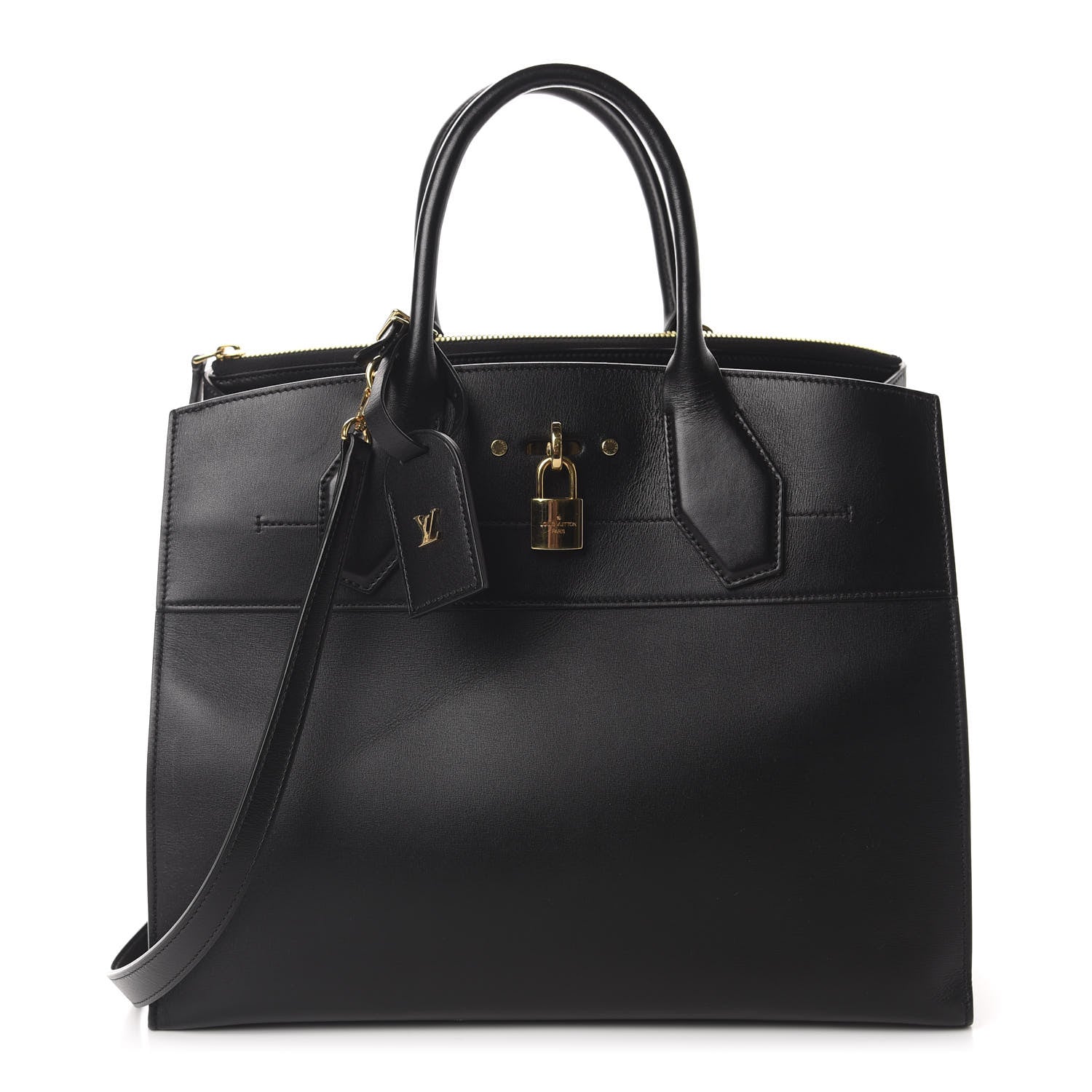 Louis Vuitton Veau Satin City Steamer GM Black 2 of 9