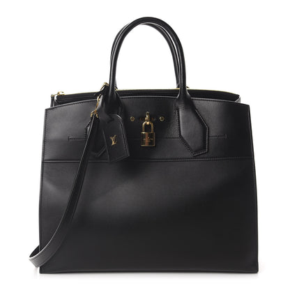 Louis Vuitton Veau Satin City Steamer GM Black 2 of 9