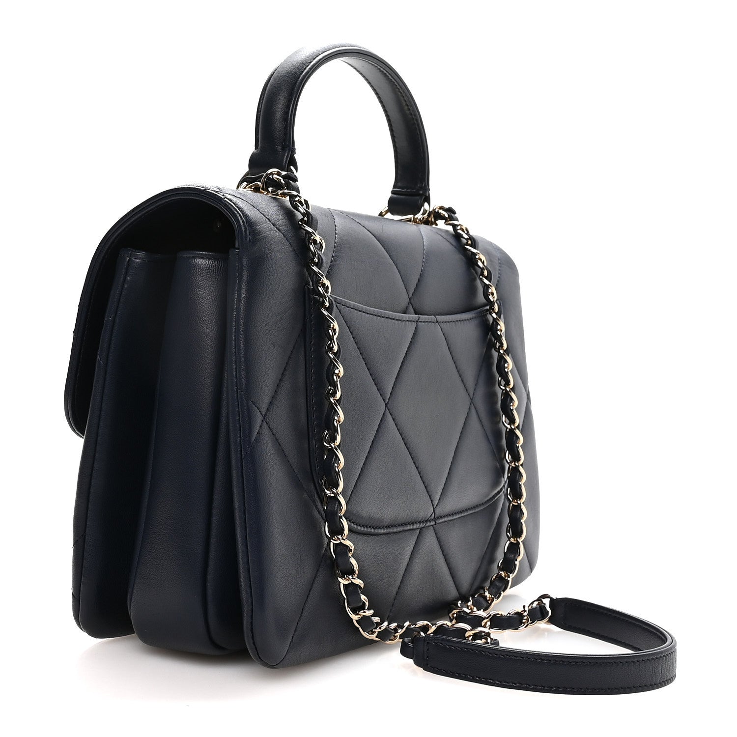 Chanel Lambskin Quilted Medium Trendy CC Flap Dual Handle Bag Blue 3 of 10