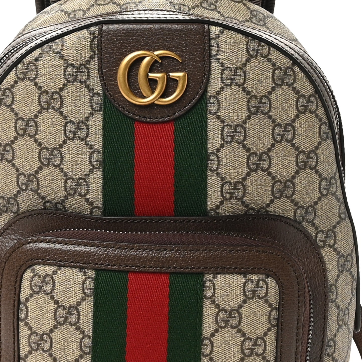 GG Supreme Monogram Calfskin Web Small Ophidia Day Backpack Beige Ebony New Acero