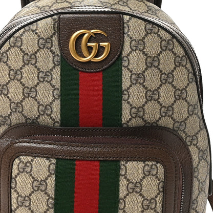 Gucci GG Supreme Monogram Calfskin Web Small Ophidia Day Backpack Beige Ebony New Acero 8 of 10