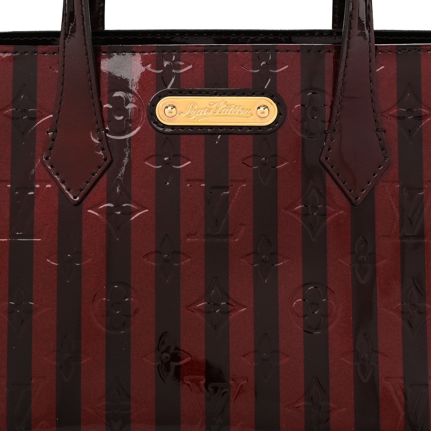Louis Vuitton Vernis Rayures Wilshire PM Amarante 7 of 9
