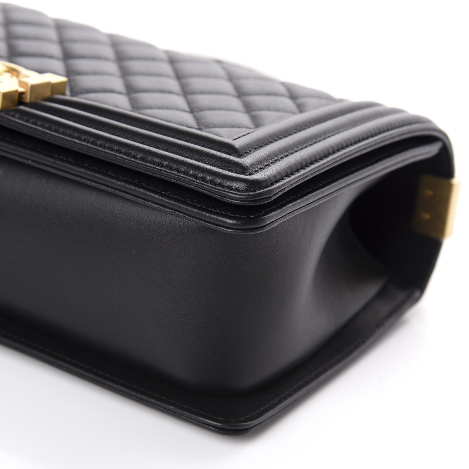 Chanel Lambskin Quilted Medium Boy Top Handle Flap Black 8 of 13