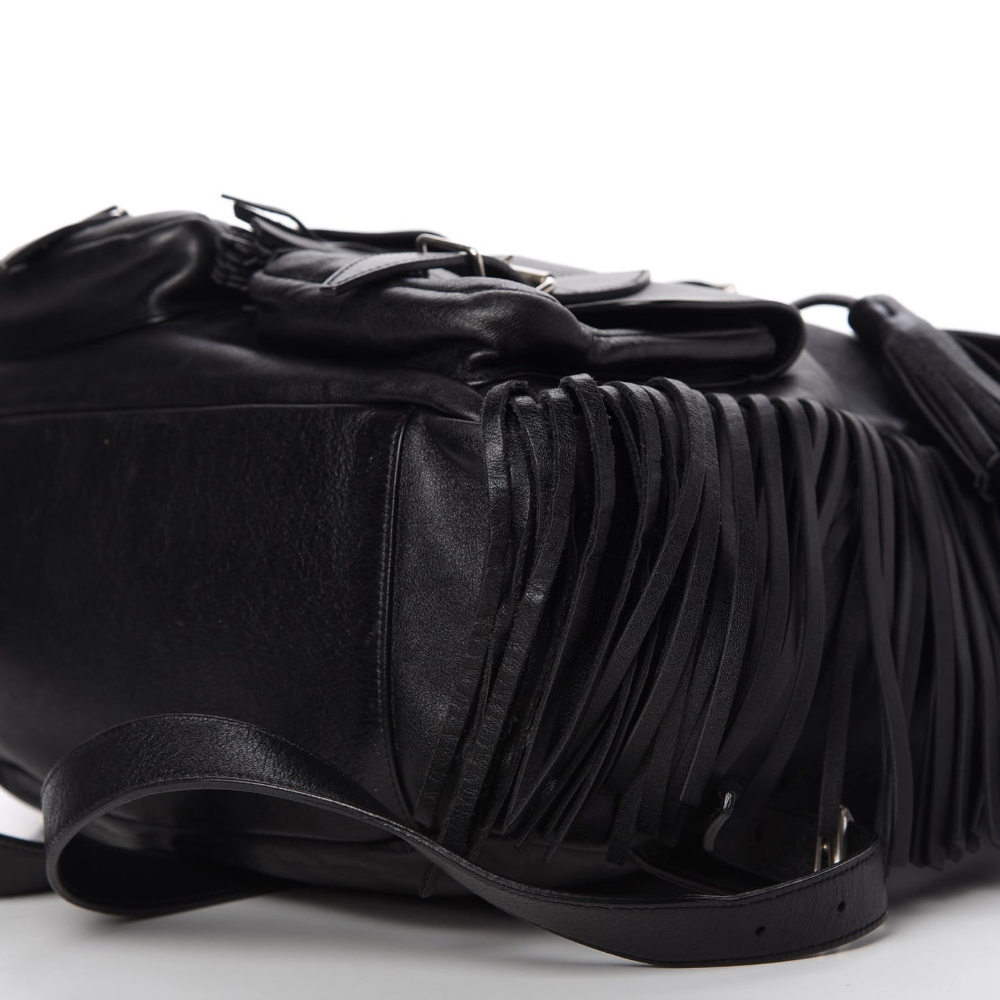 Calfskin Fringe Festival Backpack Black