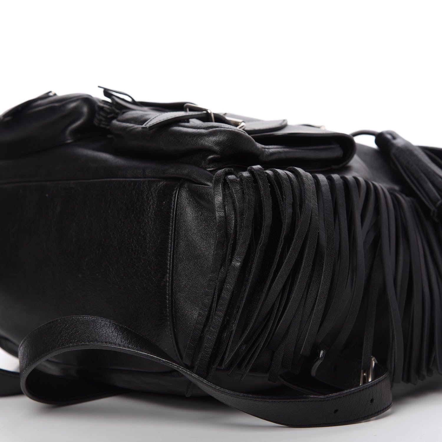 Saint Laurent Calfskin Fringe Festival Backpack Black 7 of 11