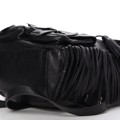 Saint Laurent Calfskin Fringe Festival Backpack Black 7 of 11